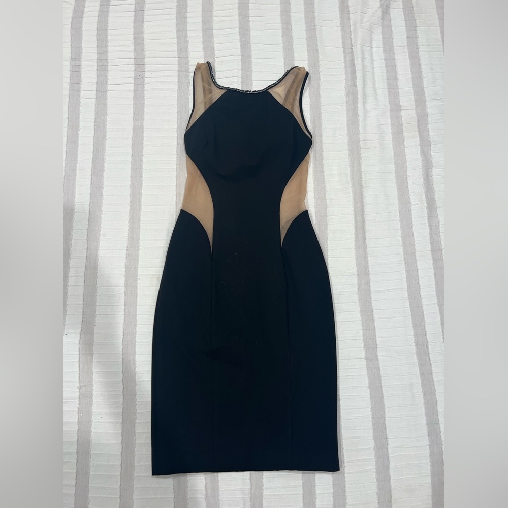 Terani Couture Black Open Back Cocktail Dress
